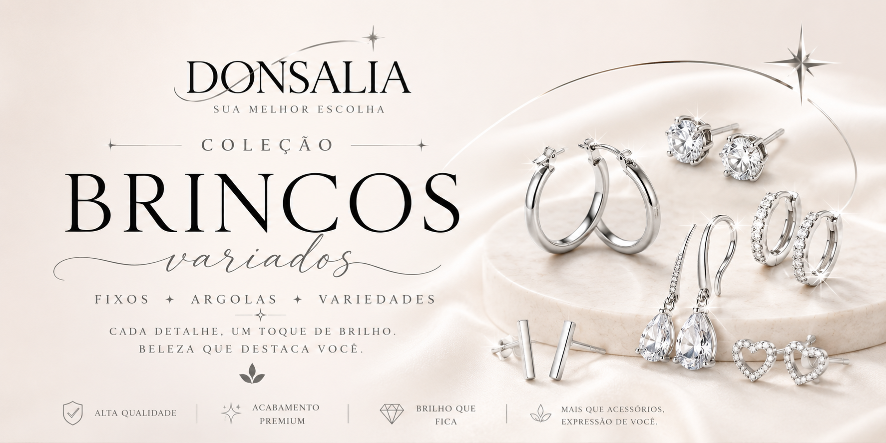 Brincos Donsalia Joias