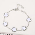 2025 Silver/Gold Plated New Stainless Steel Jewelry Bracelet Plum Blossom Five Leaf Flower Women's High Quality Clover