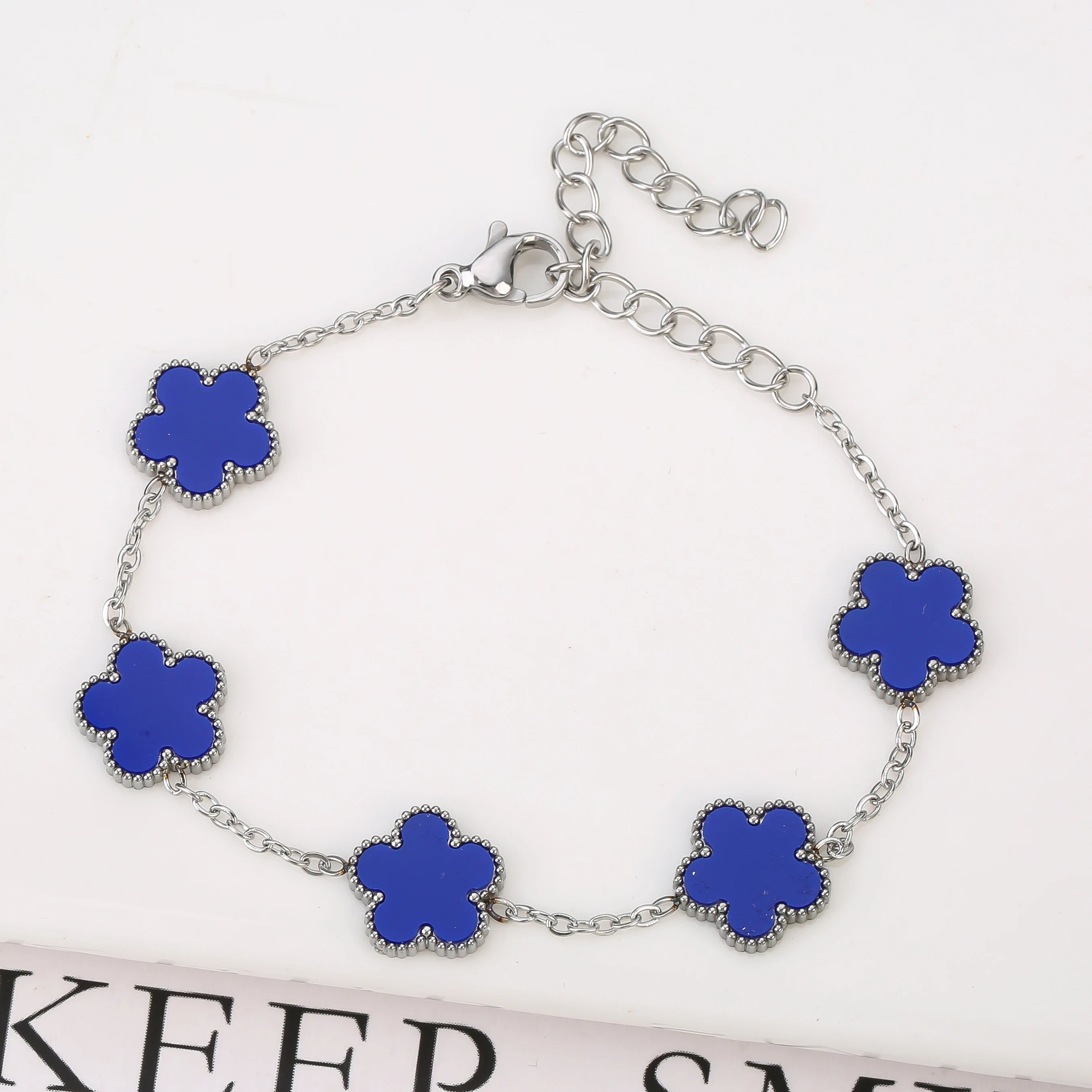 2025 Silver/Gold Plated New Stainless Steel Jewelry Bracelet Plum Blossom Five Leaf Flower Women's High Quality Clover