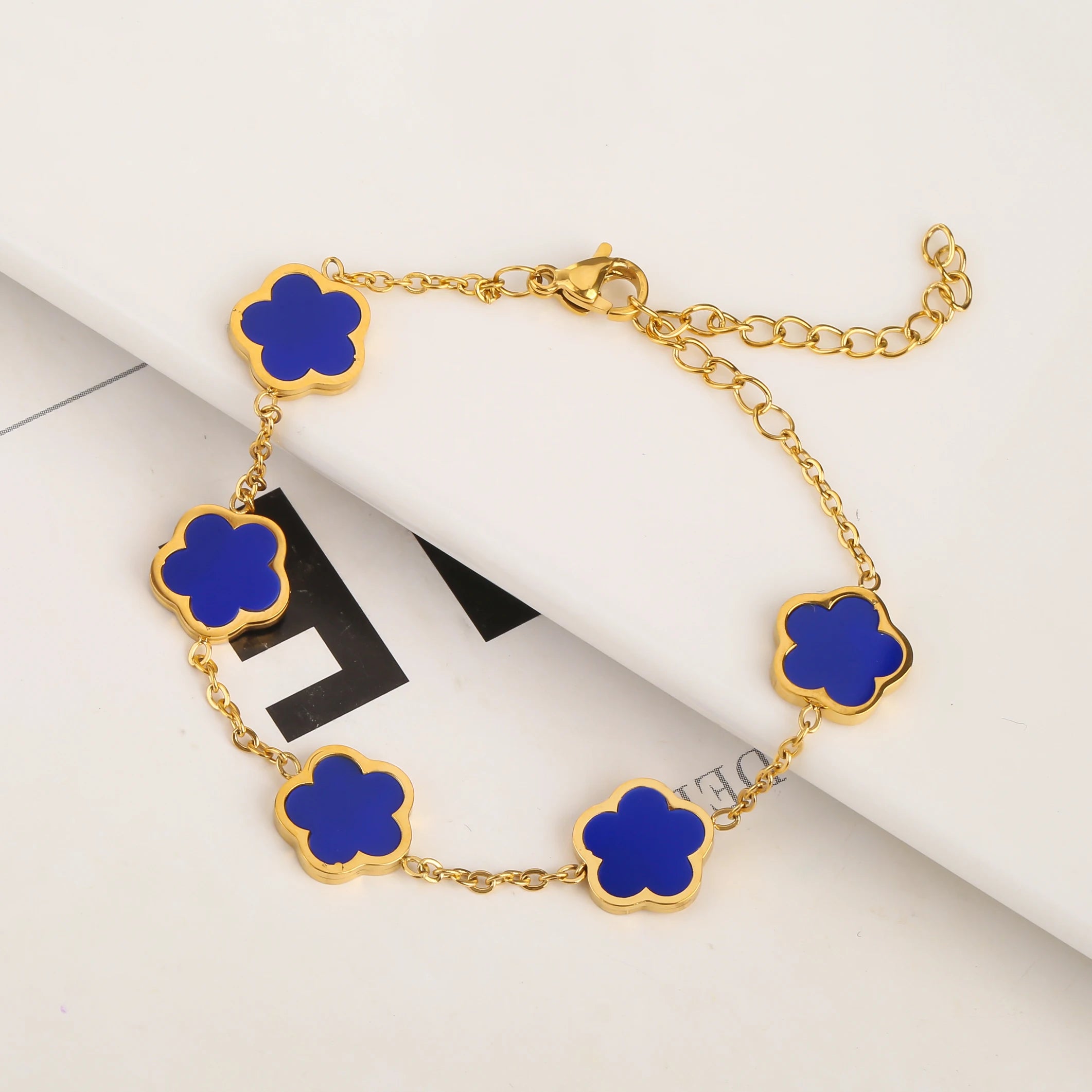 2025 Silver/Gold Plated New Stainless Steel Jewelry Bracelet Plum Blossom Five Leaf Flower Women's High Quality Clover