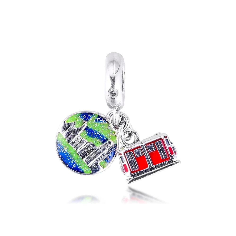 Pingente em Prata 925 Meios de Transporte – Compatível com Pulseiras de Charms