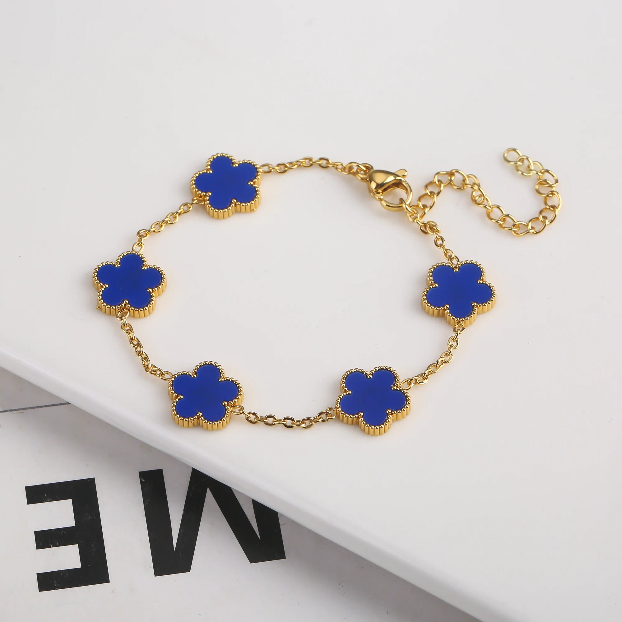 2025 Silver/Gold Plated New Stainless Steel Jewelry Bracelet Plum Blossom Five Leaf Flower Women's High Quality Clover