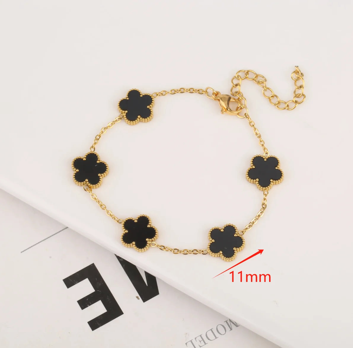 2025 Silver/Gold Plated New Stainless Steel Jewelry Bracelet Plum Blossom Five Leaf Flower Women's High Quality Clover