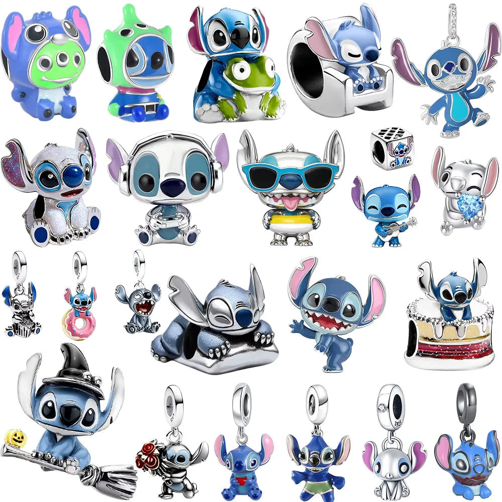 Charm Stitch Disney em Prata 925 – Acabamento Premium com Zircônias Brilhantes