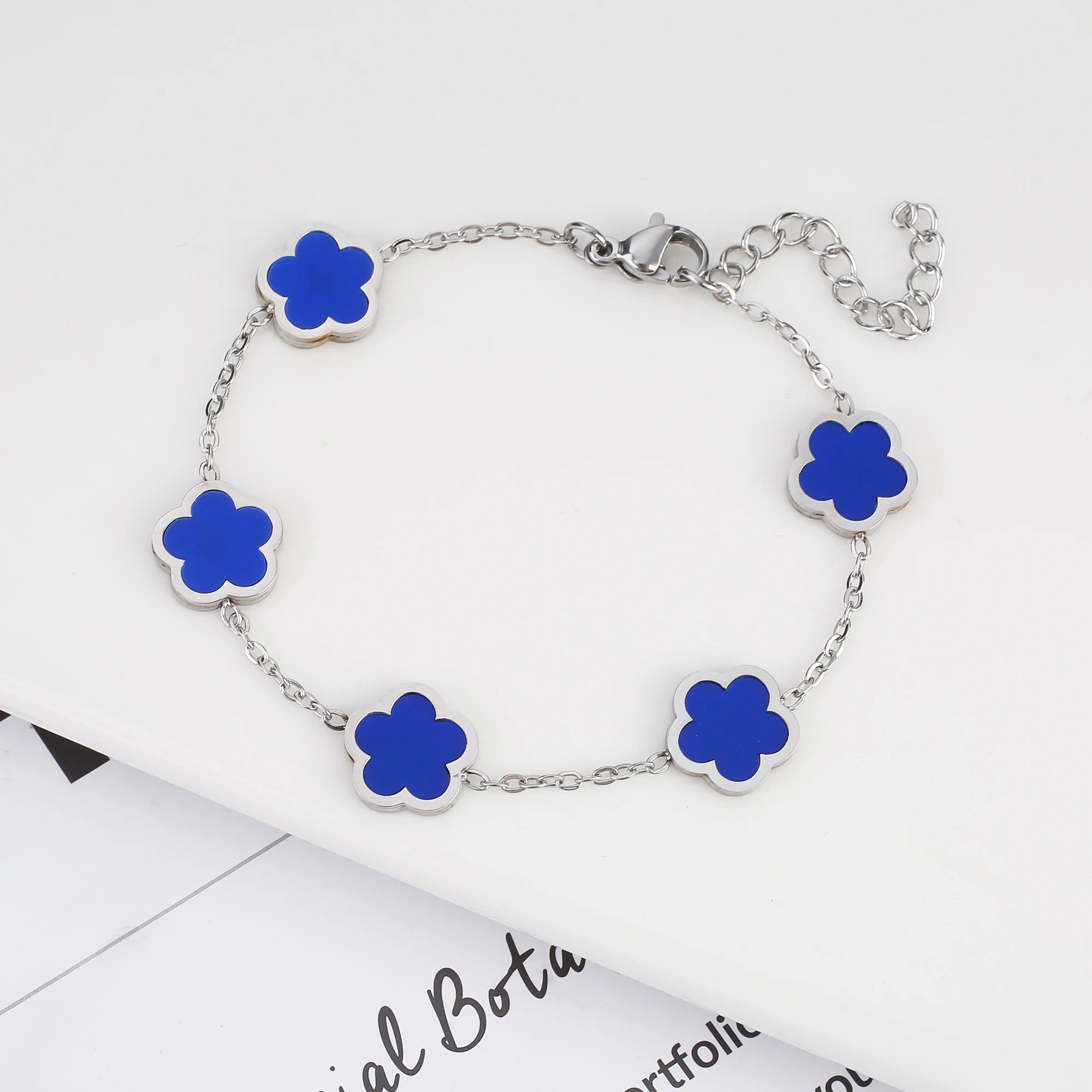 2025 Silver/Gold Plated New Stainless Steel Jewelry Bracelet Plum Blossom Five Leaf Flower Women's High Quality Clover
