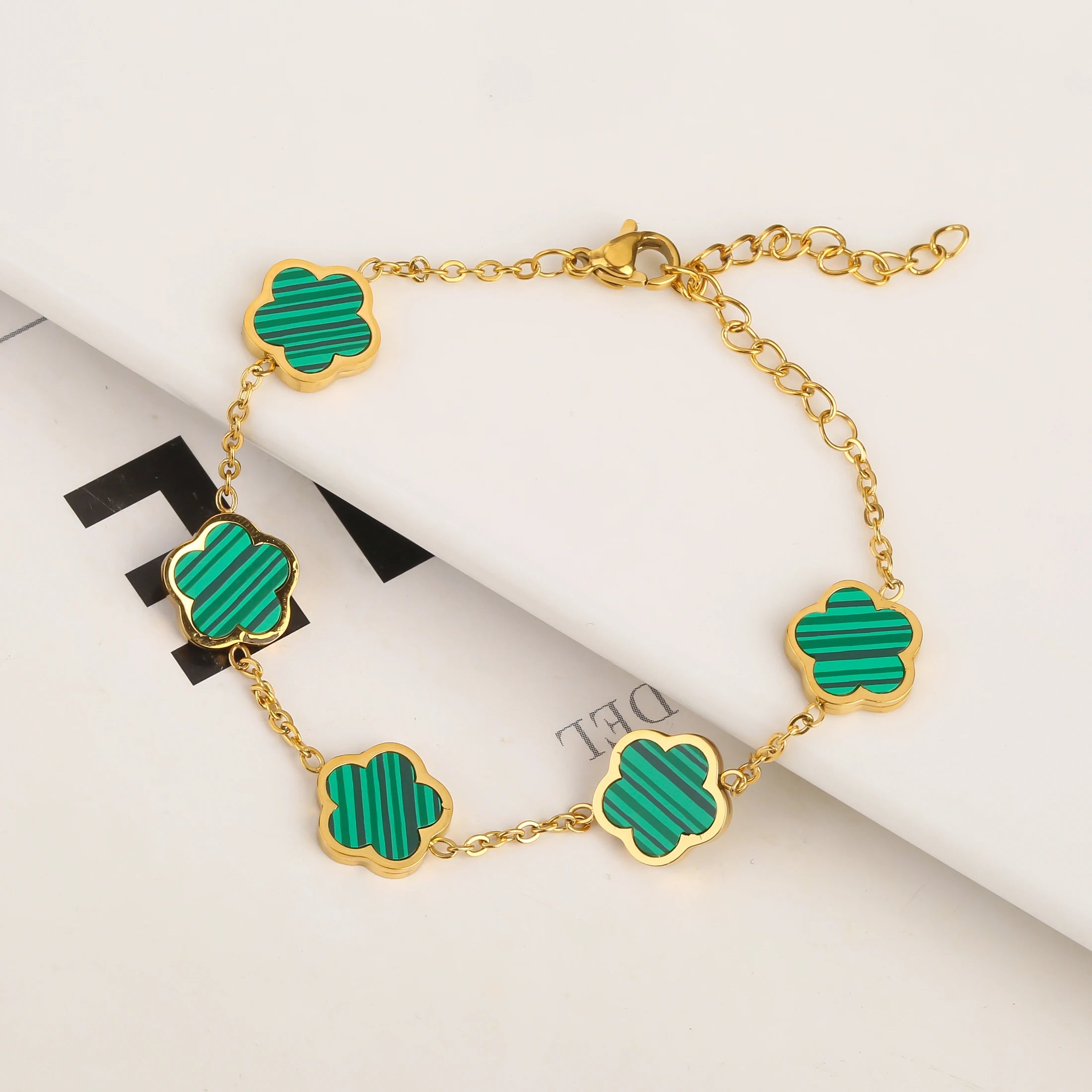2025 Silver/Gold Plated New Stainless Steel Jewelry Bracelet Plum Blossom Five Leaf Flower Women's High Quality Clover