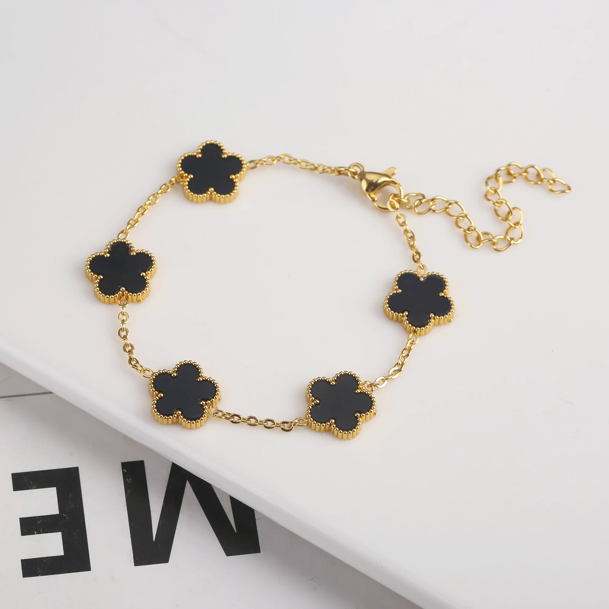 2025 Silver/Gold Plated New Stainless Steel Jewelry Bracelet Plum Blossom Five Leaf Flower Women's High Quality Clover
