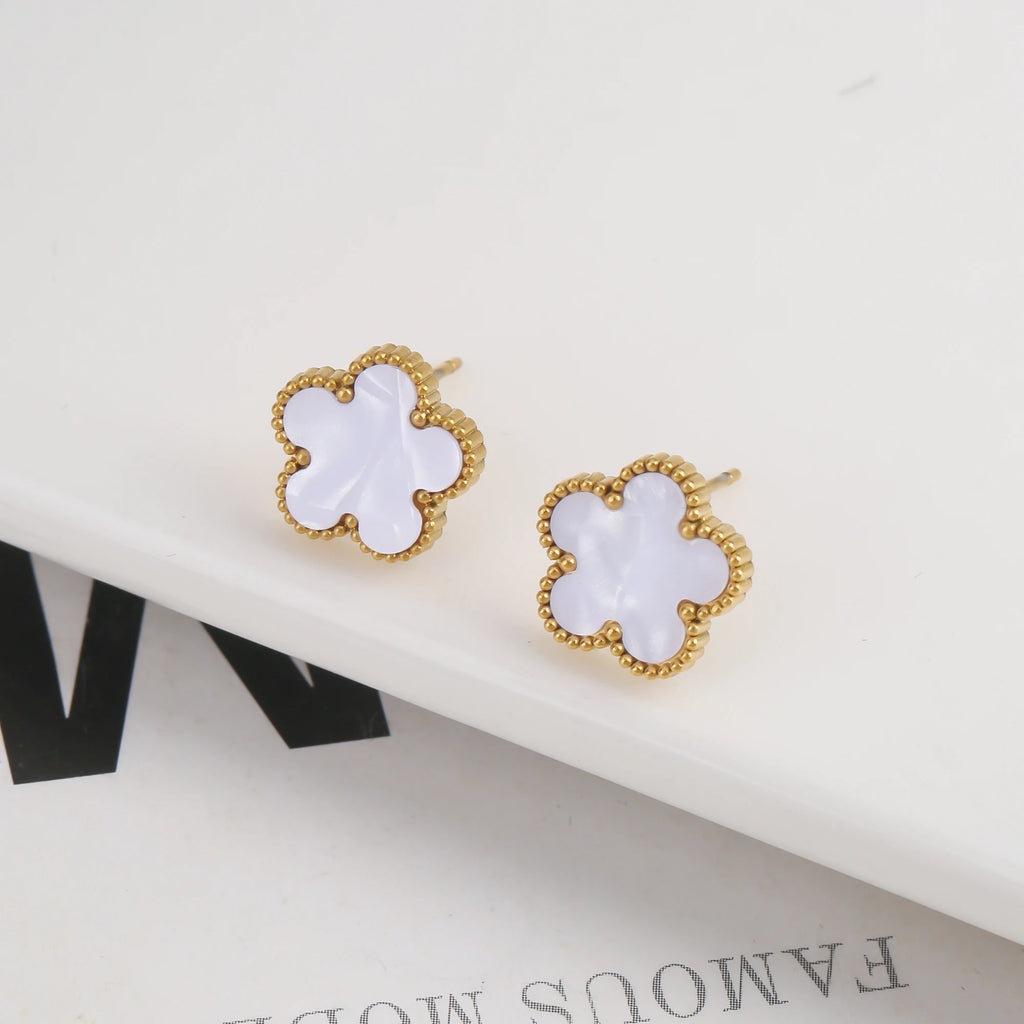 2025 Silver/Gold Plated New Stainless Steel Jewelry Bracelet Plum Blossom Five Leaf Flower Women's High Quality Clover