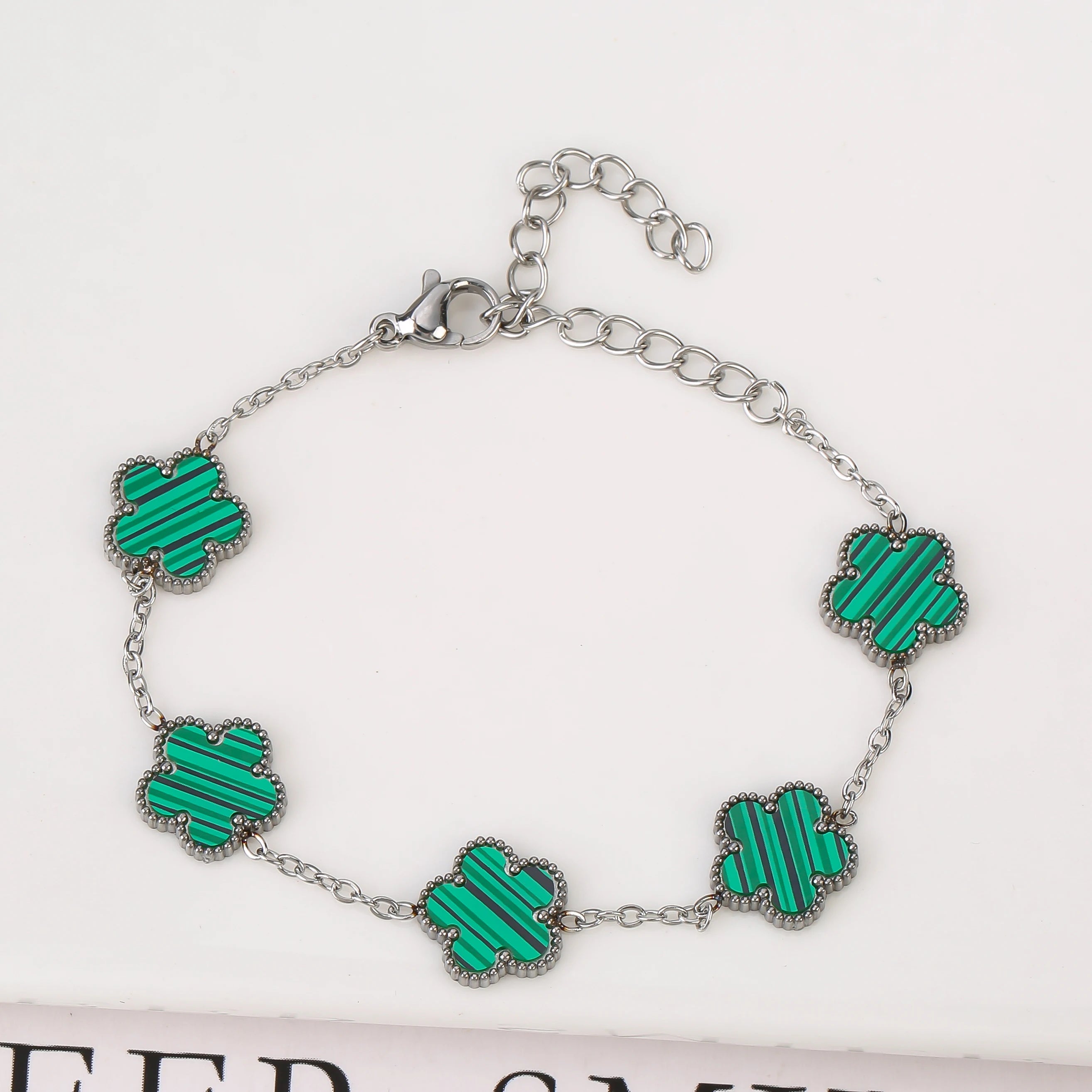 2025 Silver/Gold Plated New Stainless Steel Jewelry Bracelet Plum Blossom Five Leaf Flower Women's High Quality Clover