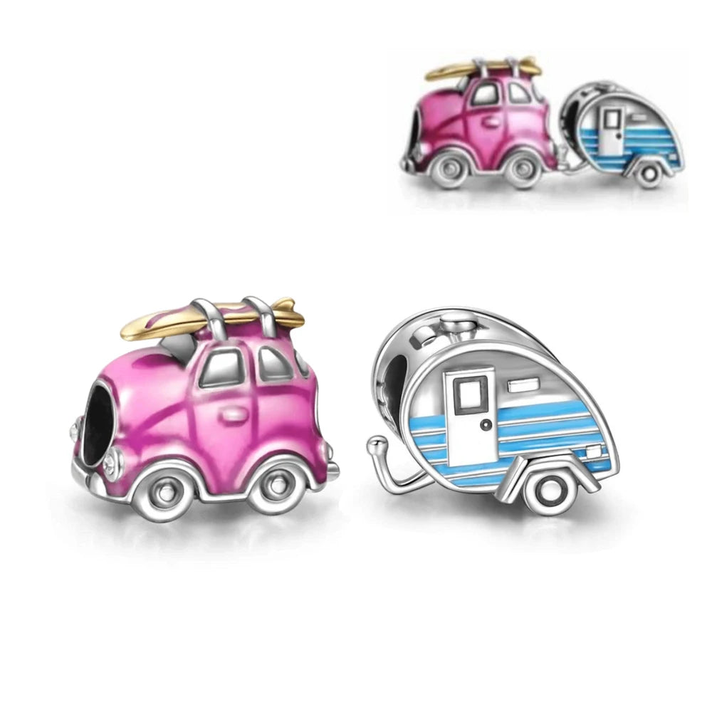 Pingente em Prata 925 Meios de Transporte – Compatível com Pulseiras de Charms