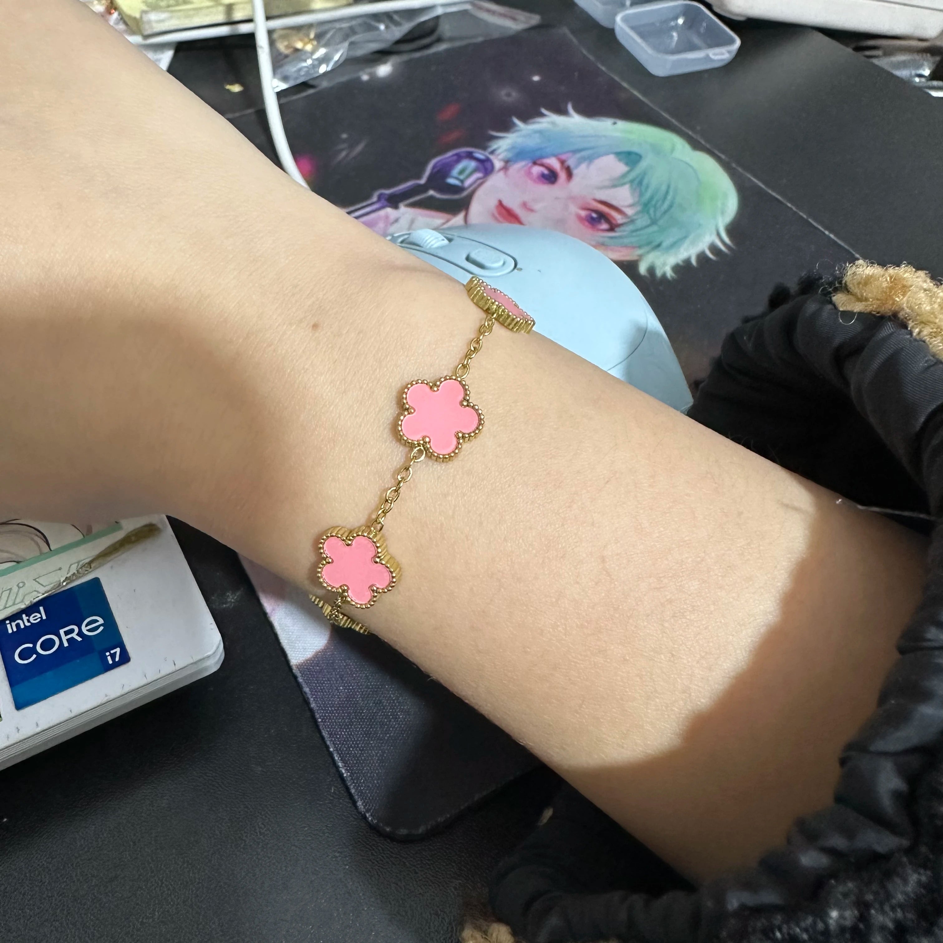 2025 Silver/Gold Plated New Stainless Steel Jewelry Bracelet Plum Blossom Five Leaf Flower Women's High Quality Clover