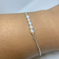 Pulseria de Prata com Perolas Delicadas